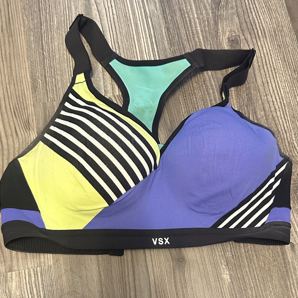 VSX Colorblock Sports Bra - Purple, Yellow, Black